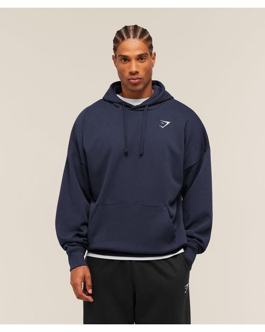 GYMSHARK Blue Crest Oversized Hoodie for men