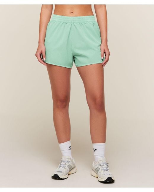GYMSHARK Green Washed Pastel Woven Shorts