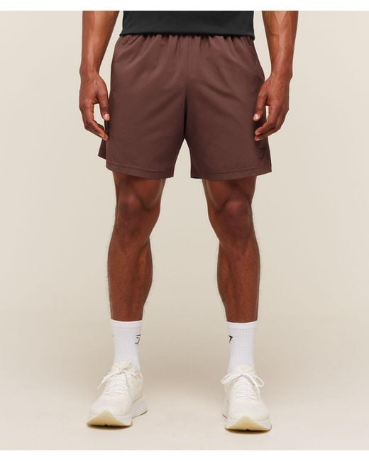 GYMSHARK Red Sport 7" Shorts for men