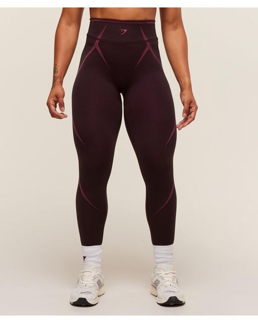 GYMSHARK Purple Apex Lift Seamless Leggings