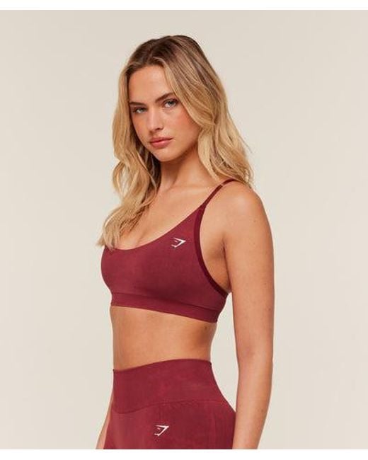 GYMSHARK Red Washed Sports Bra