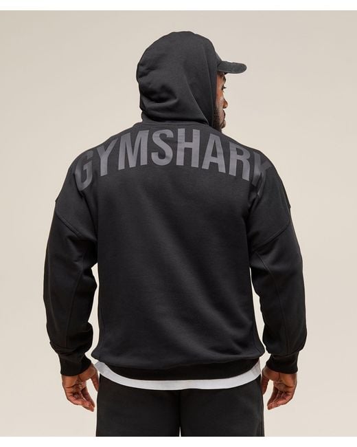 GYMSHARK Black Power Hoodie for men