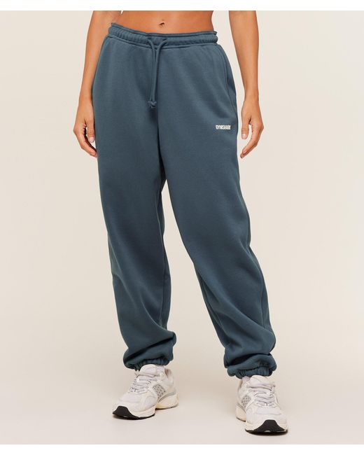 GYMSHARK Blue Cosy Luxe Cuffed Joggers