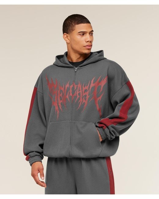 GYMSHARK Gray X Carlos Belcast Zip Up Hoodie for men