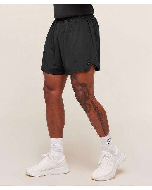 GYMSHARK Black Running 5" Shorts for men