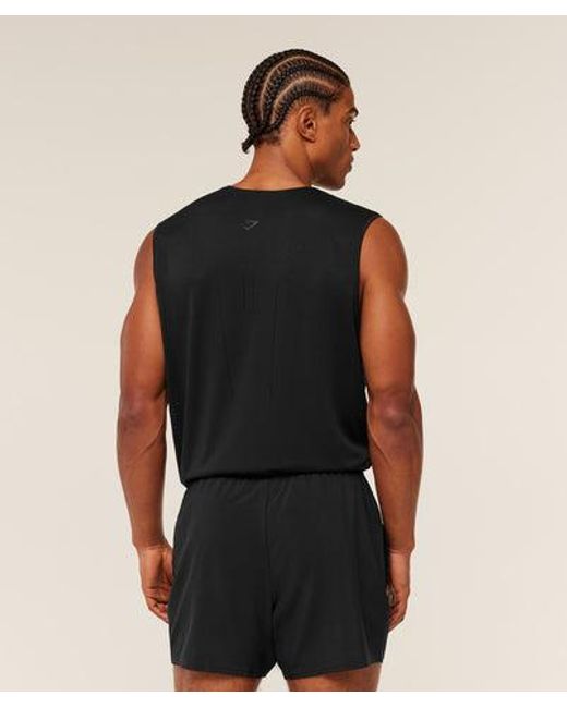 GYMSHARK Black Distance Seamless Tank for men