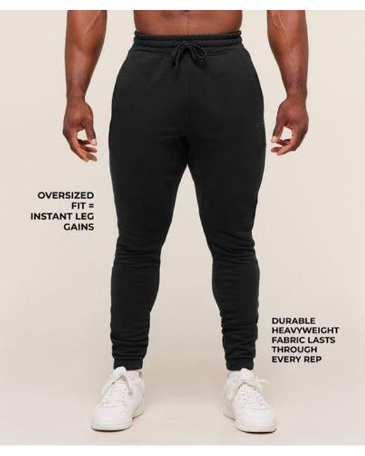 GYMSHARK Black Power Wordmark Joggers for men