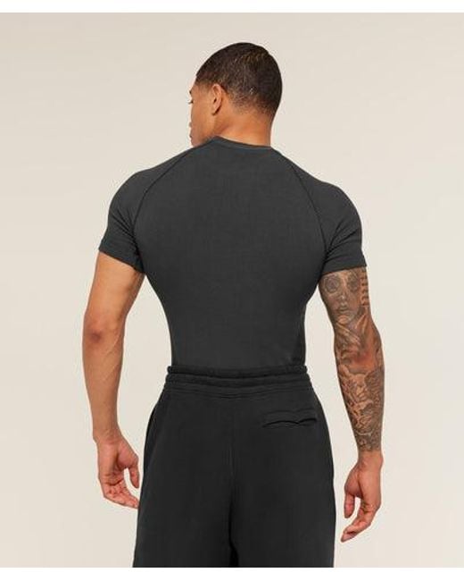 GYMSHARK Black Physique T-Shirt for men