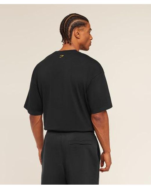 GYMSHARK Black Athletics T-Shirt for men