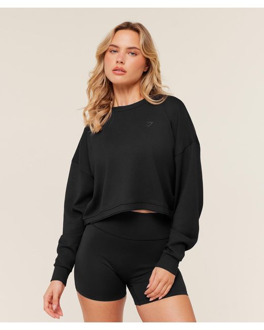 GYMSHARK Black Flow Long Sleeve Top