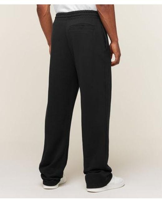 GYMSHARK Black Campus Crest Wide Leg Joggers for men