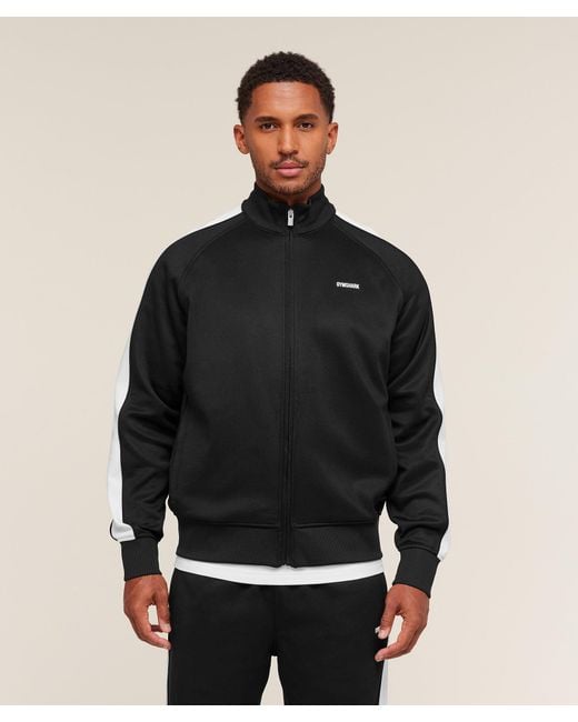 GYMSHARK Black Tricot Track Jacket for men