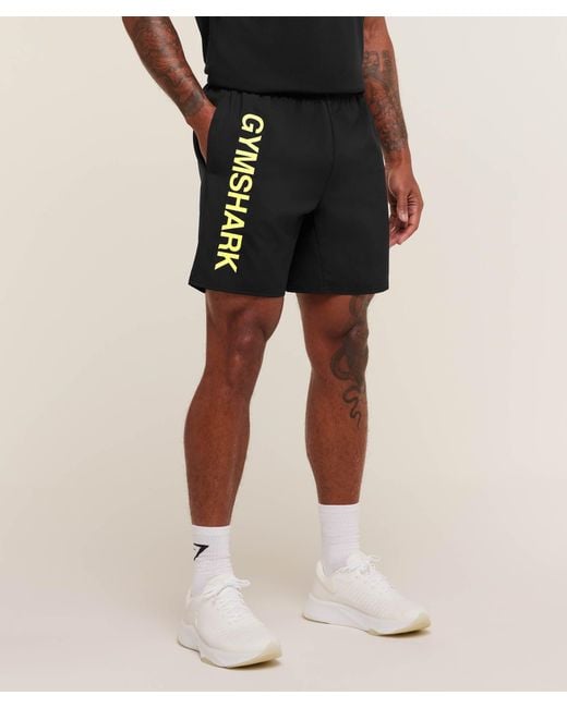 GYMSHARK Black Conditioning 7" Shorts for men