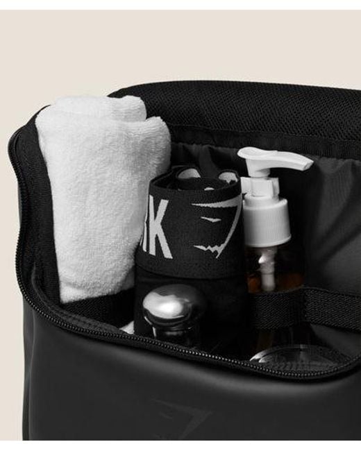 GYMSHARK Black Sleek Washbag