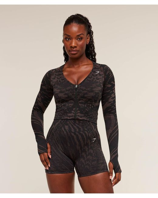 GYMSHARK Black Adapt Houndstooth Jacket
