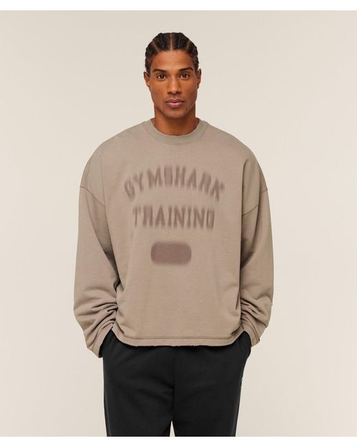 GYMSHARK Natural Re-Rack Crew Neck Pullover for men