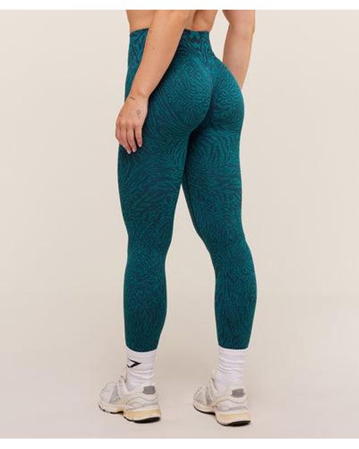 GYMSHARK Blue Adapt Animal Seamless Leggings