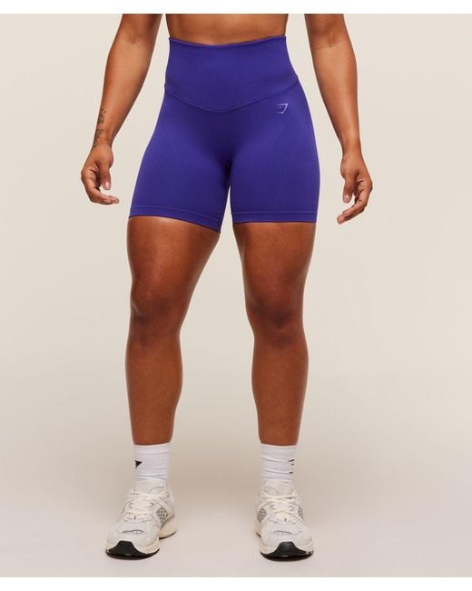 GYMSHARK Blue Activate Seamless Shorts