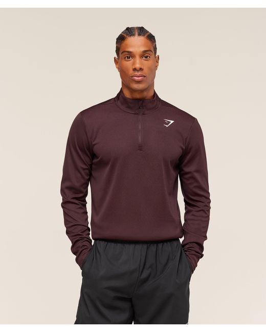 GYMSHARK Red Arrival 1/4 Zip for men