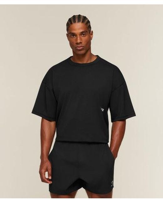GYMSHARK Black Hybrid T-Shirt for men