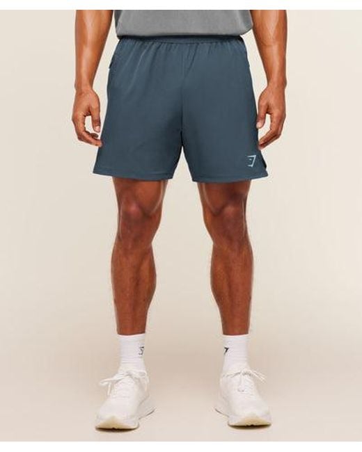 GYMSHARK Blue Sport Hybrid 6" Shorts for men