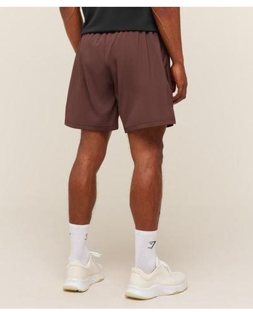 GYMSHARK Red Sport 7" Shorts for men