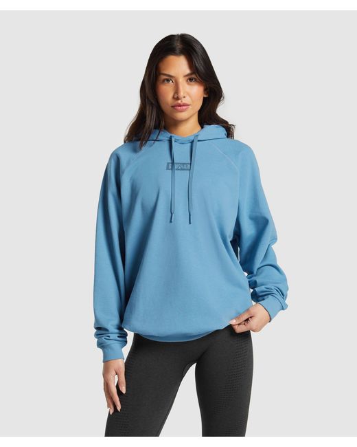 GYMSHARK Blue Block Oversized Hoodie