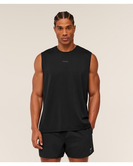GYMSHARK Black Distance Seamless Tank for men
