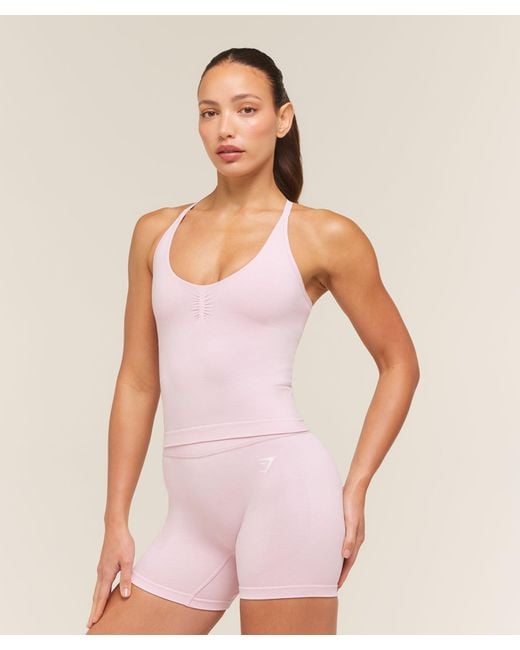 GYMSHARK Pink Relay Tank With Shelf
