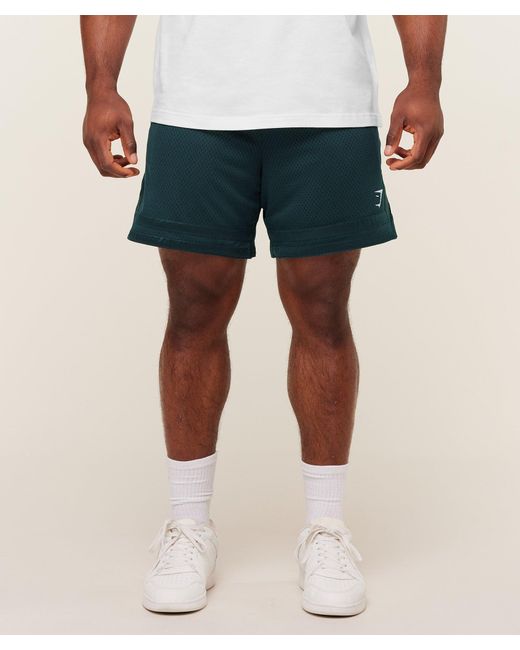GYMSHARK Blue Campus Mesh Shorts for men