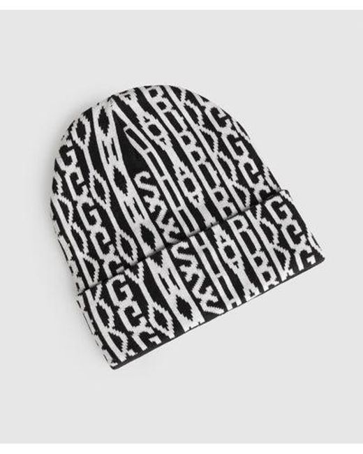GYMSHARK Black Reverse Jacquard Beanie