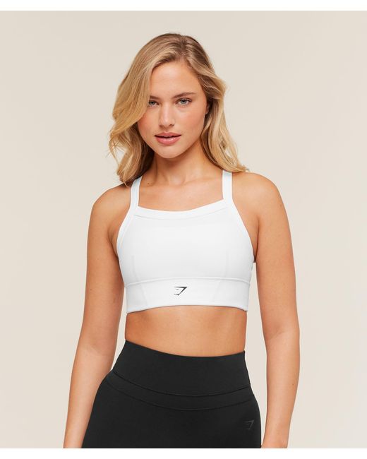 GYMSHARK White Compression Sports Bra