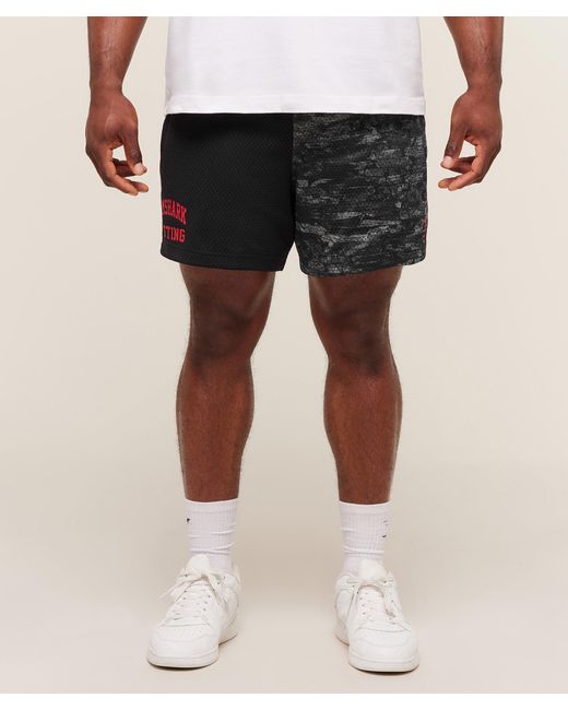 GYMSHARK Black Lifting Mesh 5" Shorts for men