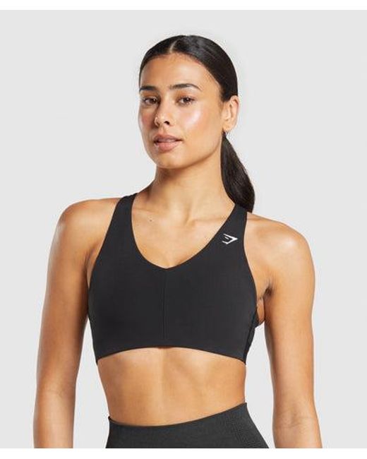 GYMSHARK Black Strappy Back Medium Support Sports Bra