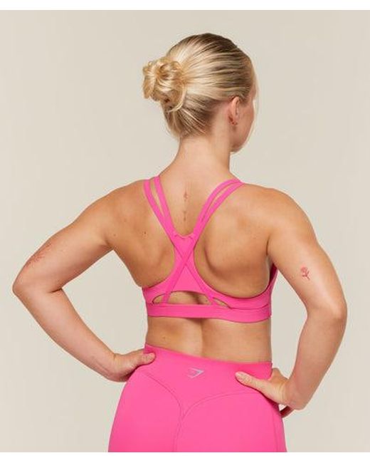 GYMSHARK Pink Hybrid Sports Bra