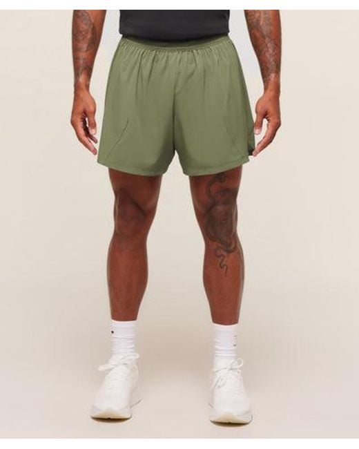 GYMSHARK Green Running 5" Shorts for men