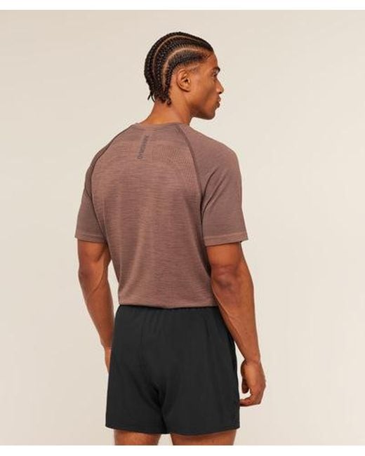 GYMSHARK Brown Versatile Seamless T-Shirt for men