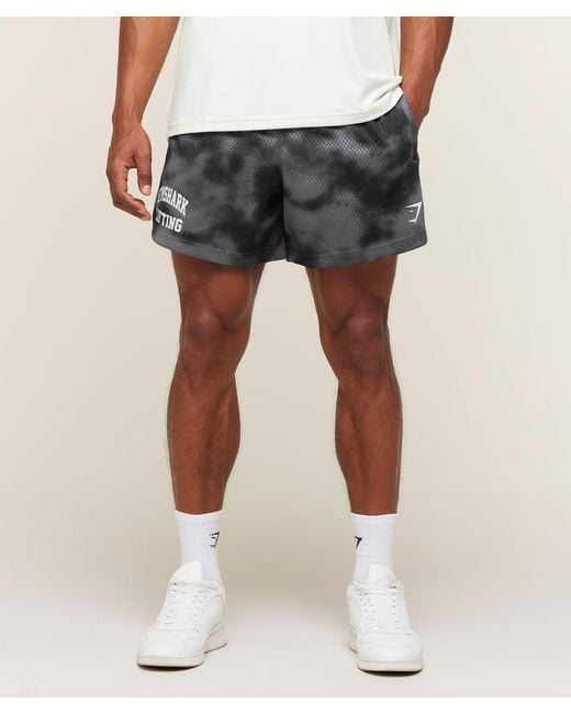 GYMSHARK Gray Lifting Mesh 5" Shorts for men