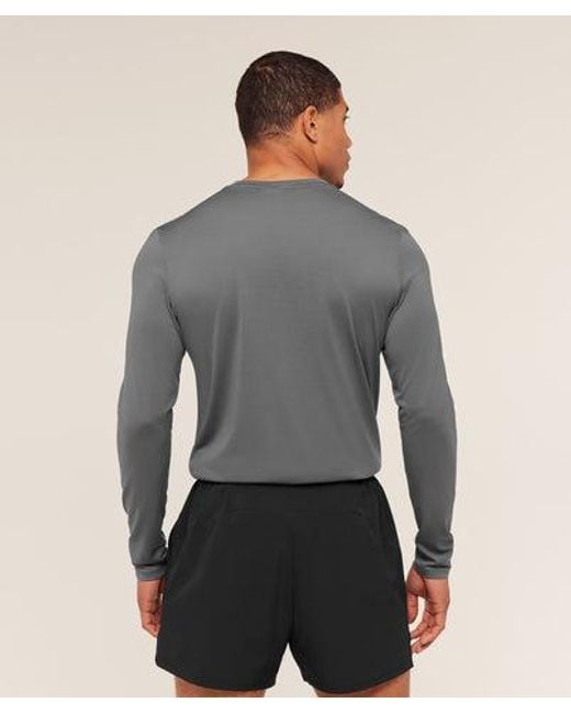 GYMSHARK Gray Arrival Long Sleeve T-Shirt for men