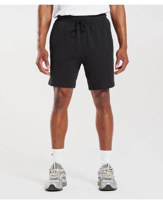 GYMSHARK Black Rest Day Essentials Shorts for men