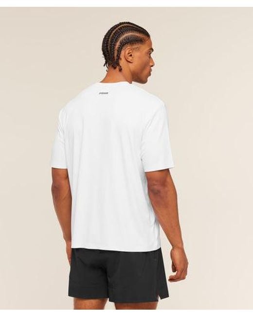 GYMSHARK White Evolve T-Shirt for men