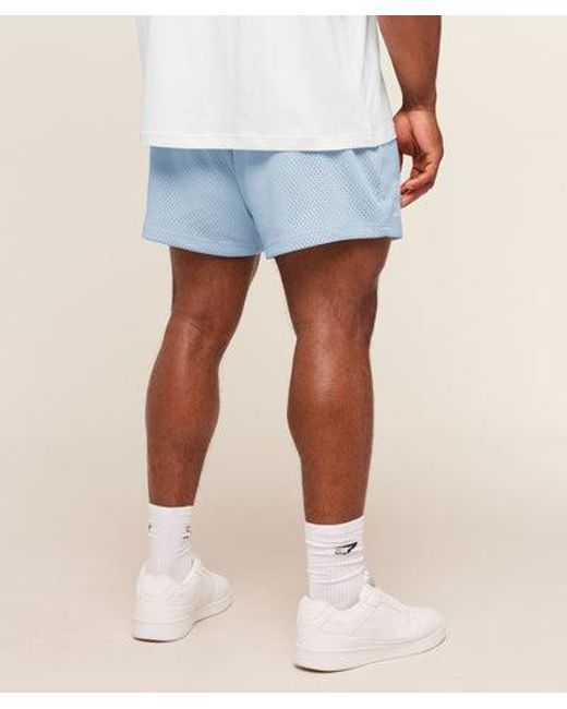 GYMSHARK Blue Lifting Mesh 5" Shorts for men