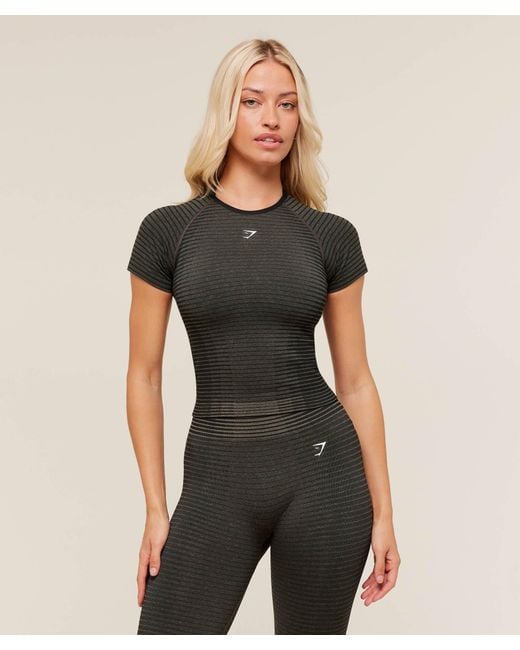 GYMSHARK Black Sport Seamless T-Shirt