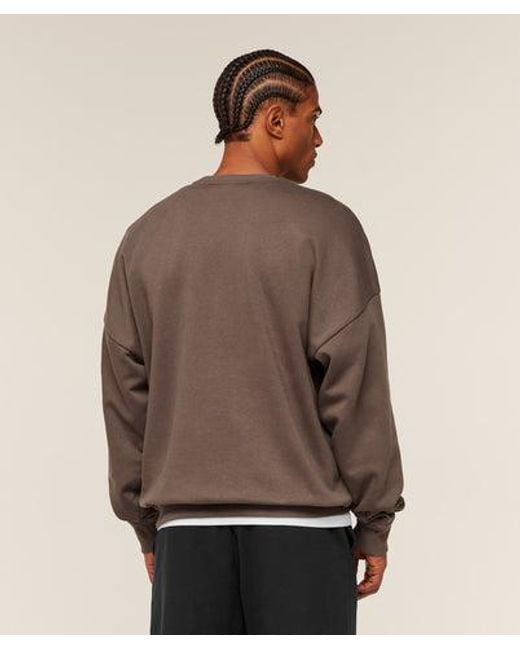 GYMSHARK Brown Oversized Crest Crew for men