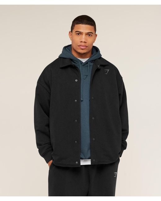 GYMSHARK Black Power Coach Jacket for men