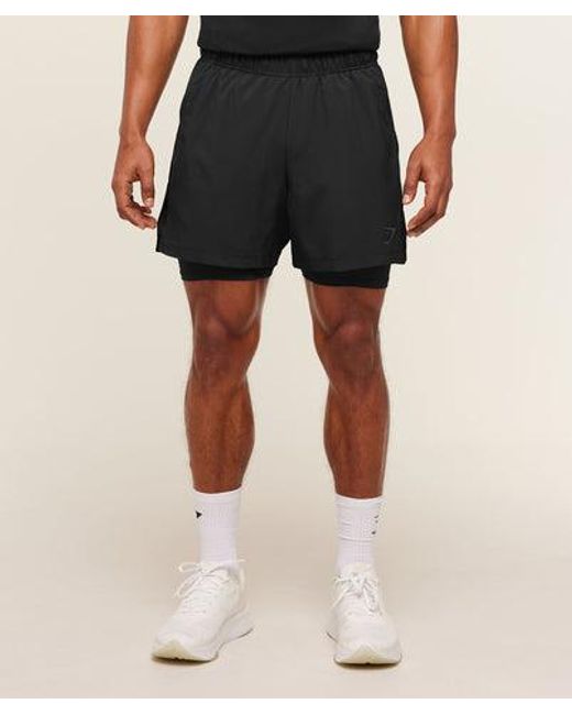 GYMSHARK Black Sport 5" 2 for men