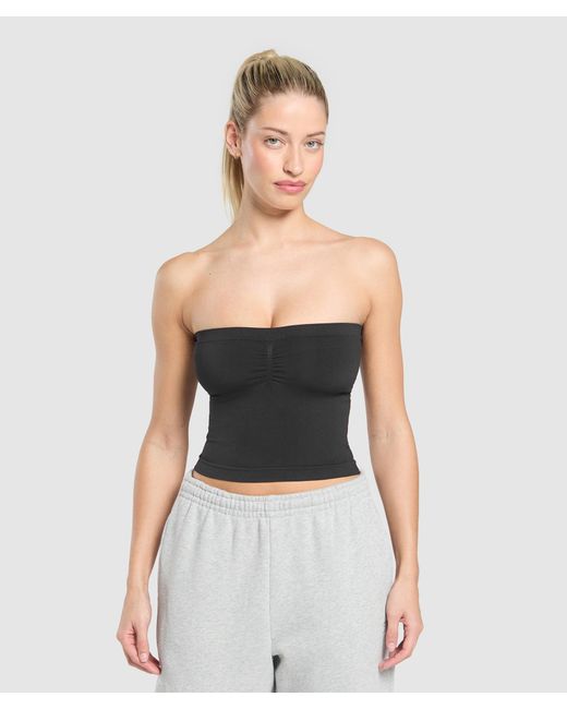 GYMSHARK Black Everyday Seamless Midi Tube Top
