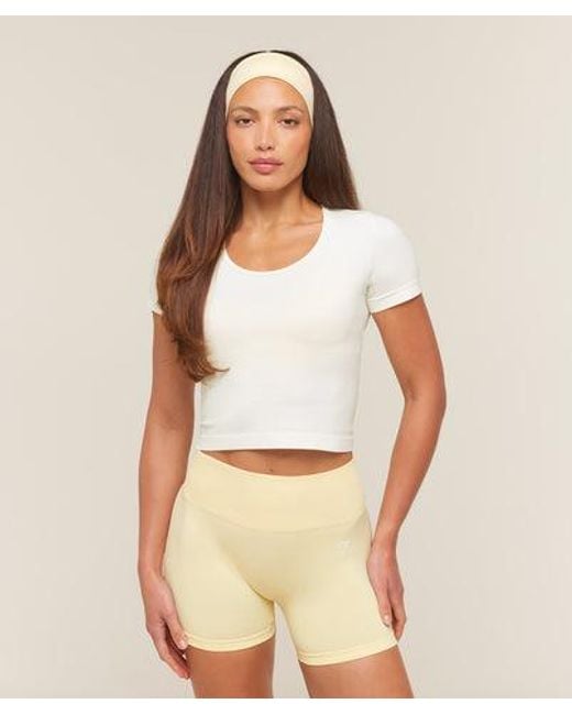 GYMSHARK White Everyday Seamless Tight Fit Crew Neck Tee