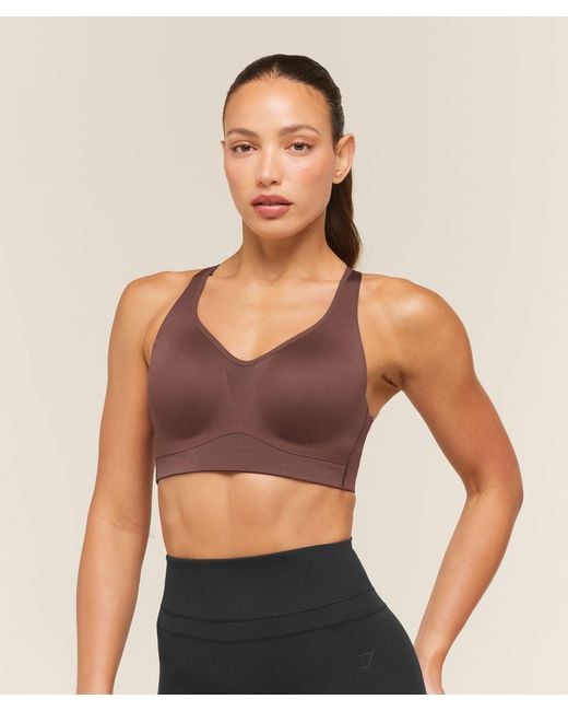 GYMSHARK Red High Support V-Neck Sports Bra