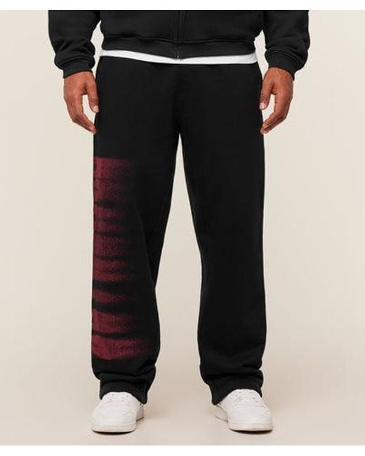 GYMSHARK Black Fade Graphic Straight Leg Pants for men